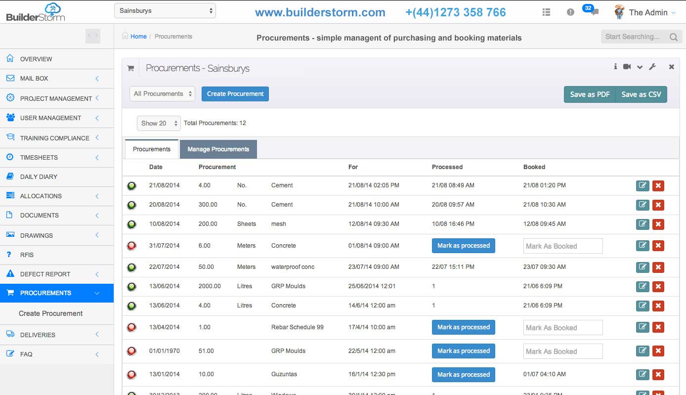 construction project management system