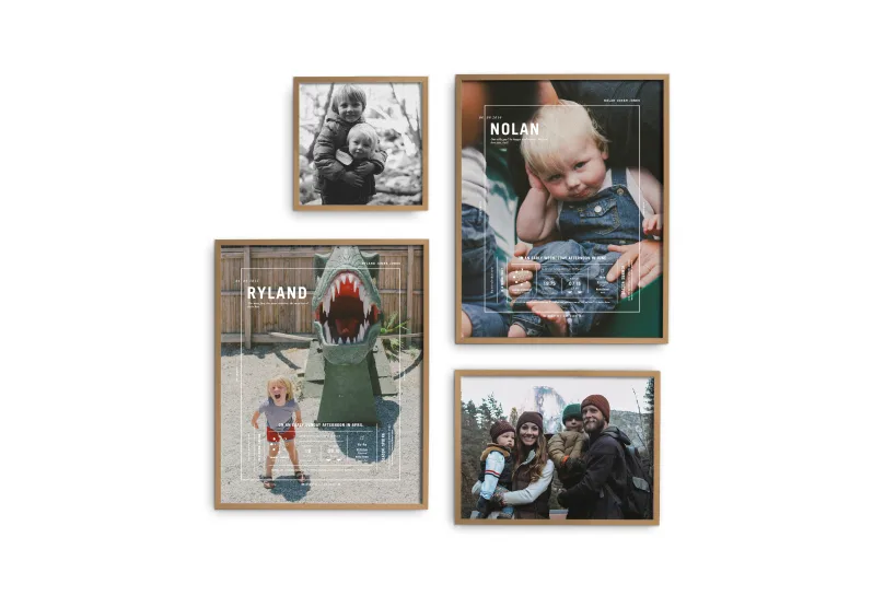 Four Simple Framed Prints on a wall