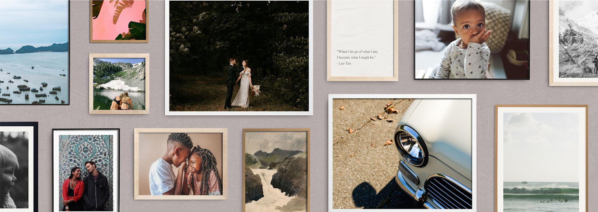 Wall of Simple Framed Prints from Still Novel.