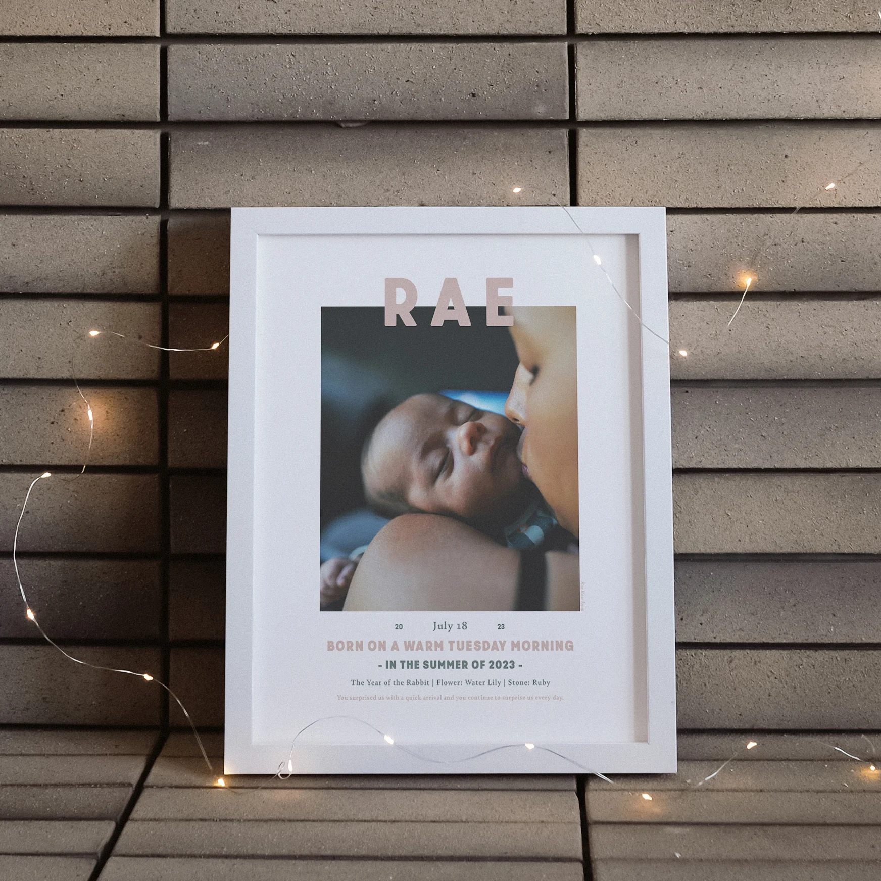 New! Snapshot Birth Print