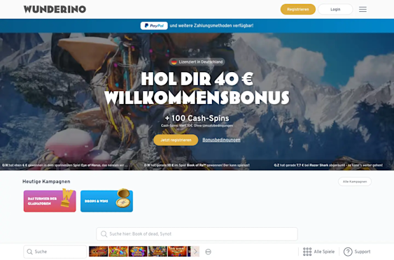 Wunderino Casino Promo Code: Ein Review für deutsche Spieler