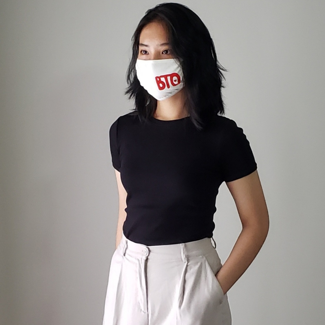 Image of person modelling BTO Mask 3-pack item on the BTO Store.