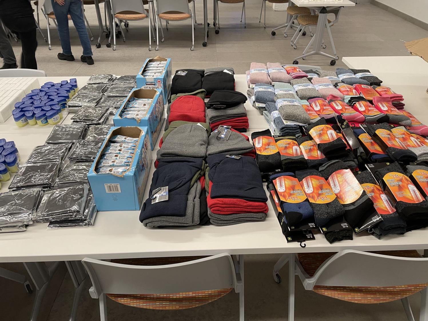 Some items that were packaged in the care packages.