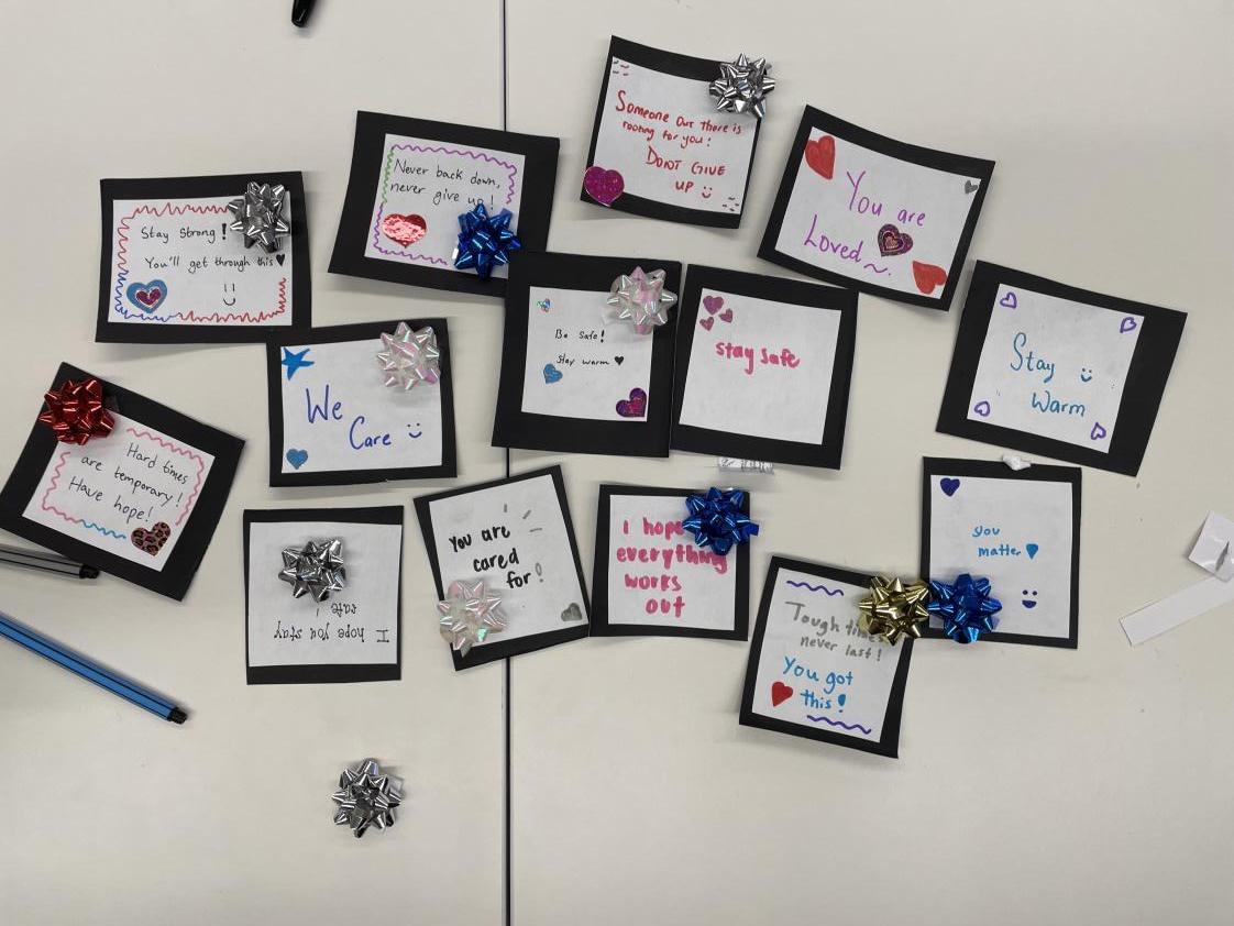 Some of the cards that were made during the event.