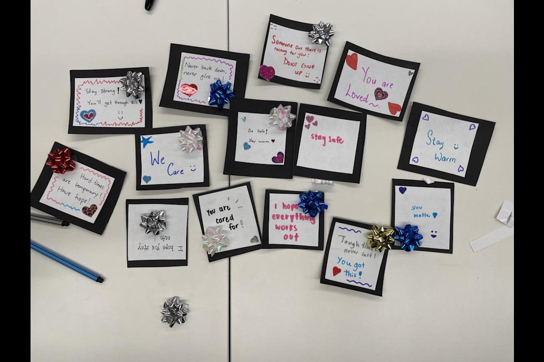 Some of the cards that were made during the event.