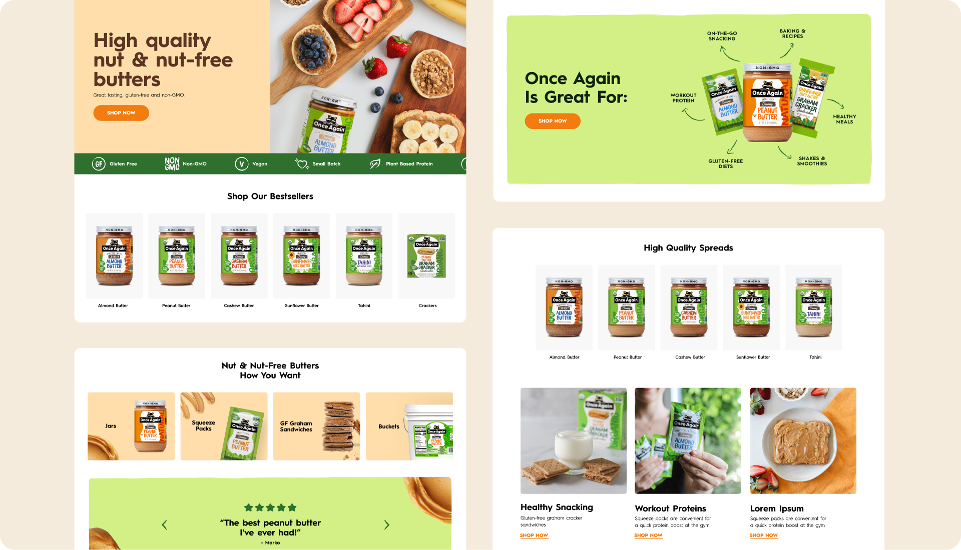 Partial website redesign for Once Again.