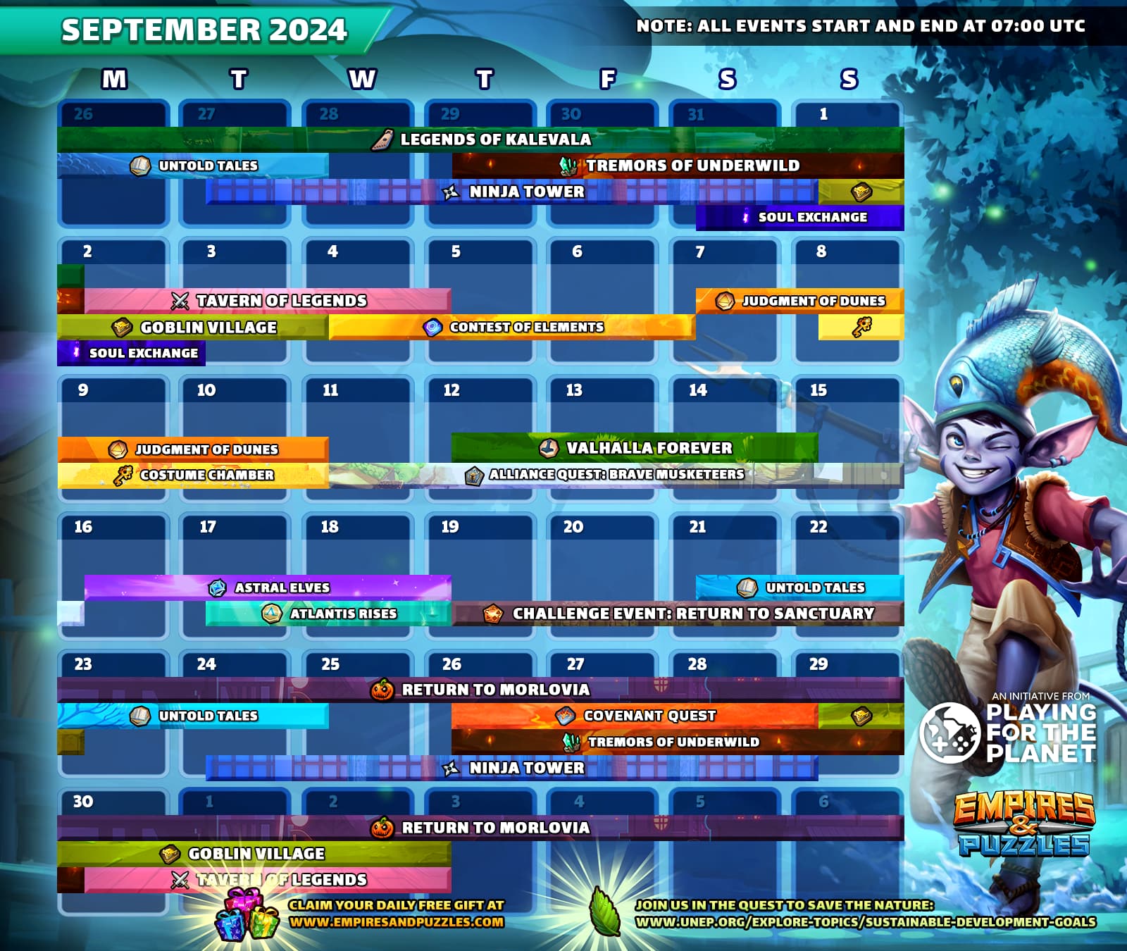 September 2024 Calendar of Events