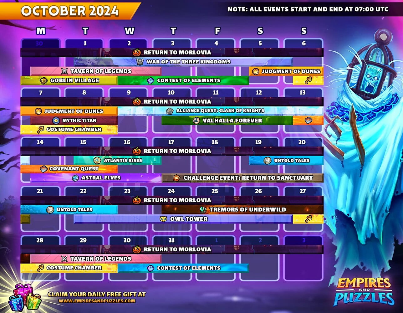 October 2024 Calendar of Events