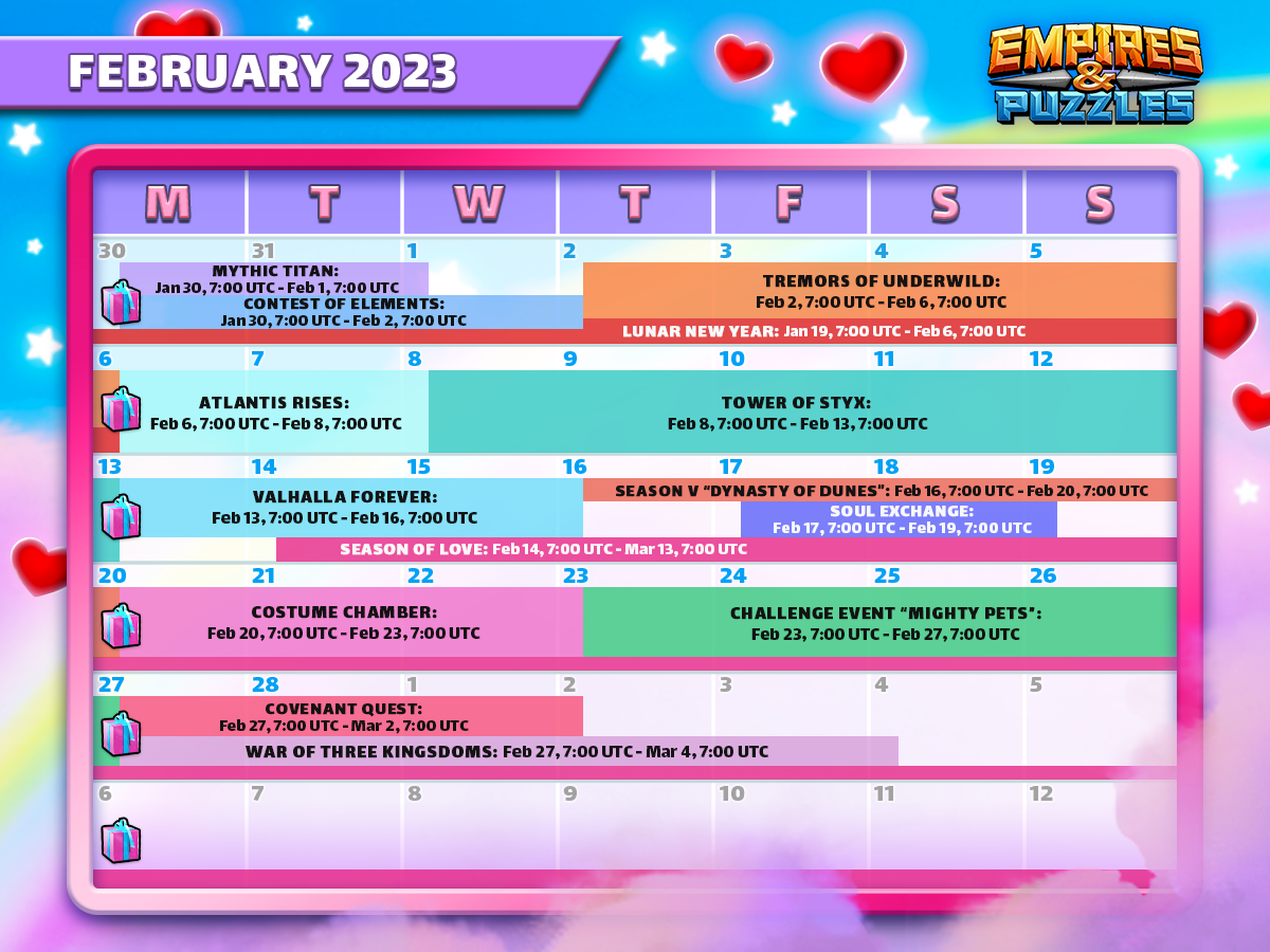 2023 Monthly Event Calendar 02 February