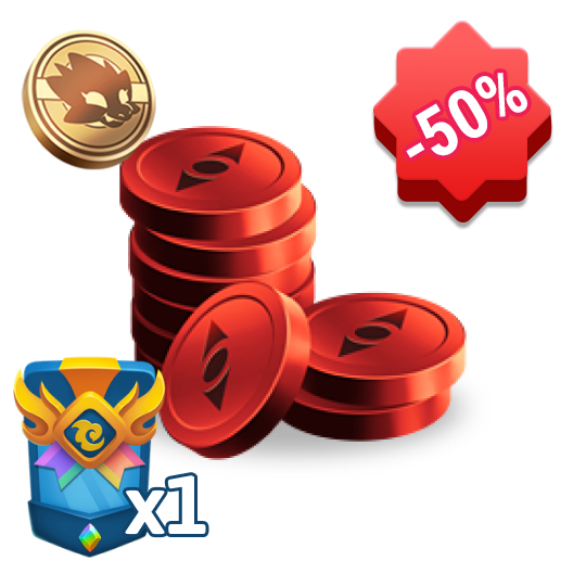 7000 pièces de grille + 1 pack de vignettes brillantes - Rareté 1 + 50 piécettes VIP