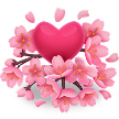 Coração de Flor de Cerejeira
