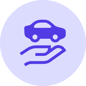 concierge badge icon hand holding car