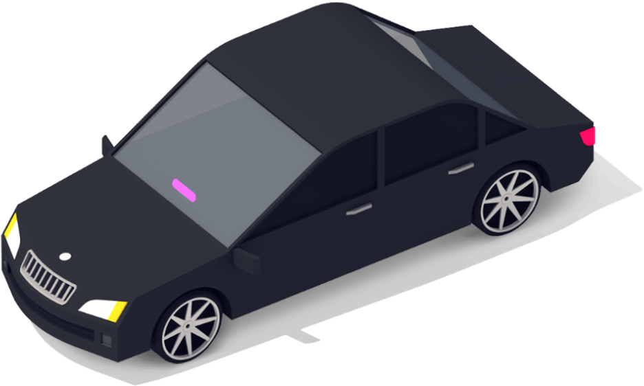 illustrated car in black