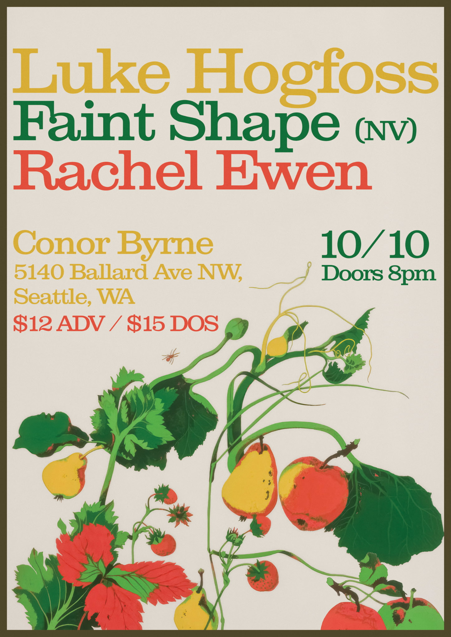 Luke Hogfoss, Faint Shape, Rachel Ewen at Conor Byrne in Seattle, WA