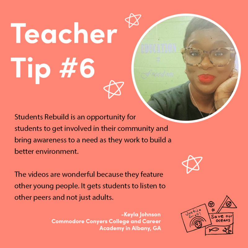 El Teacher Tip de marzo es de Keyla Johnson de Commodore Conyers College and Career Academy en Albany, GA. ¡Llévatelo!