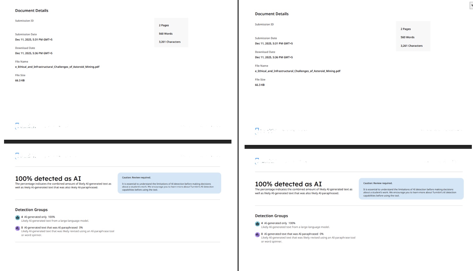 Turnitin results after humanization with Clever Humanizer