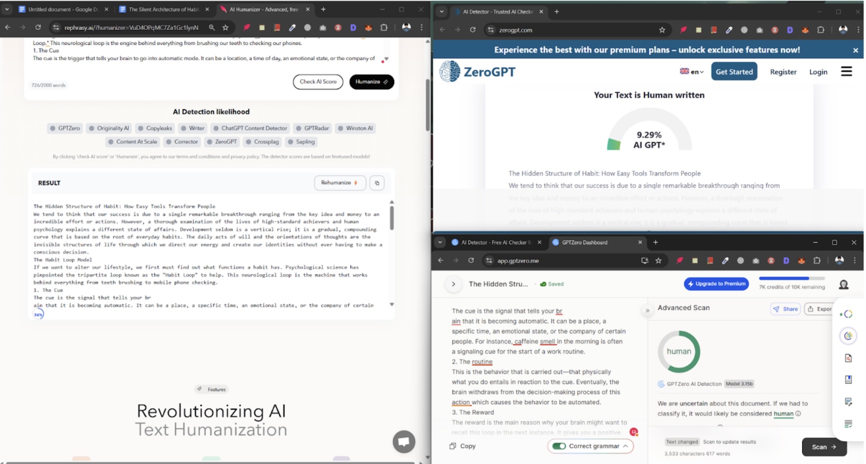 Rephrasy tested AI Humanizer