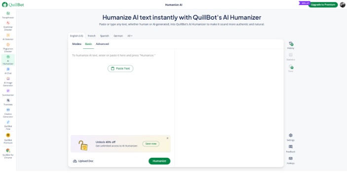 quillbot landing page