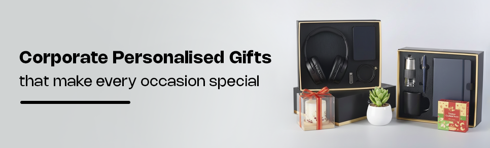 Custom personalised corporate gifting banner – premium customised gift sets, bottles, diaries, and accessories in Kanpur by Vijyapana
