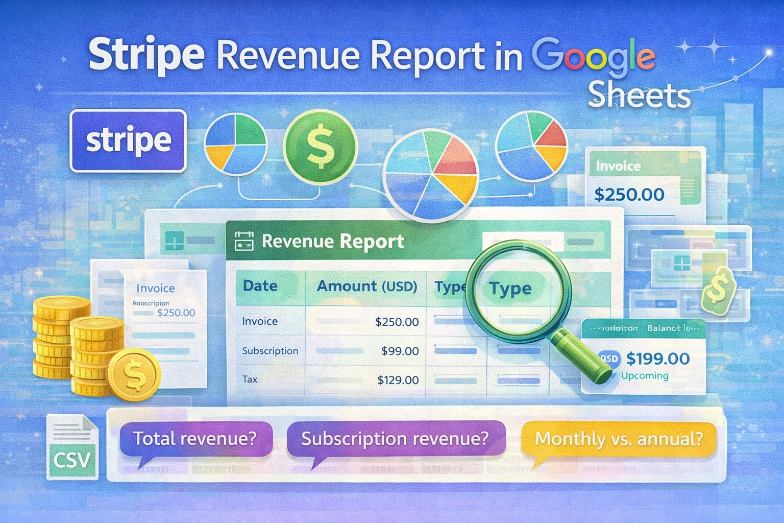 Stripe Revenue Report in Google Sheets
