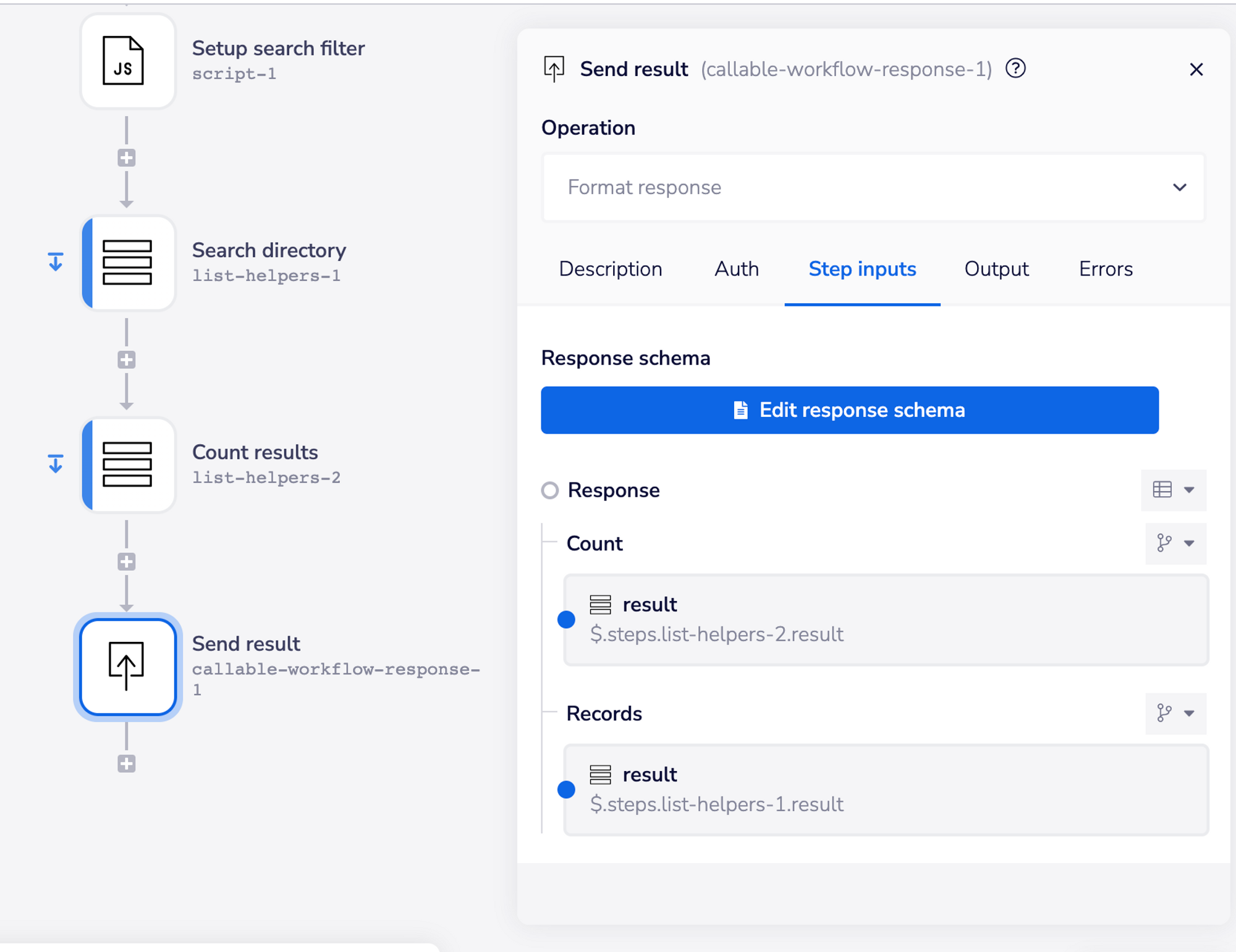 Employee Directory Callable: callable response