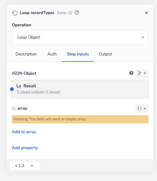 Loop records object - Iterable SFDC Sync