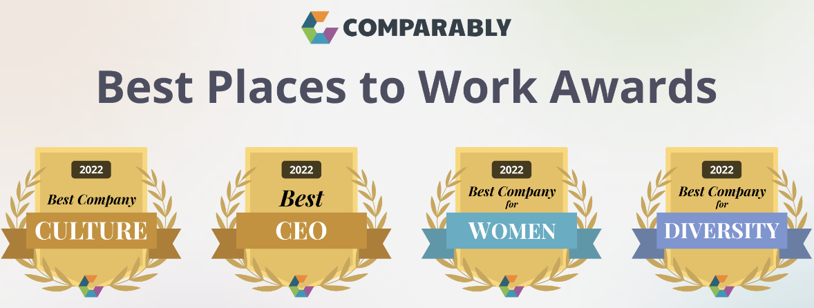 Comparably Tray.io Award Badges 2022