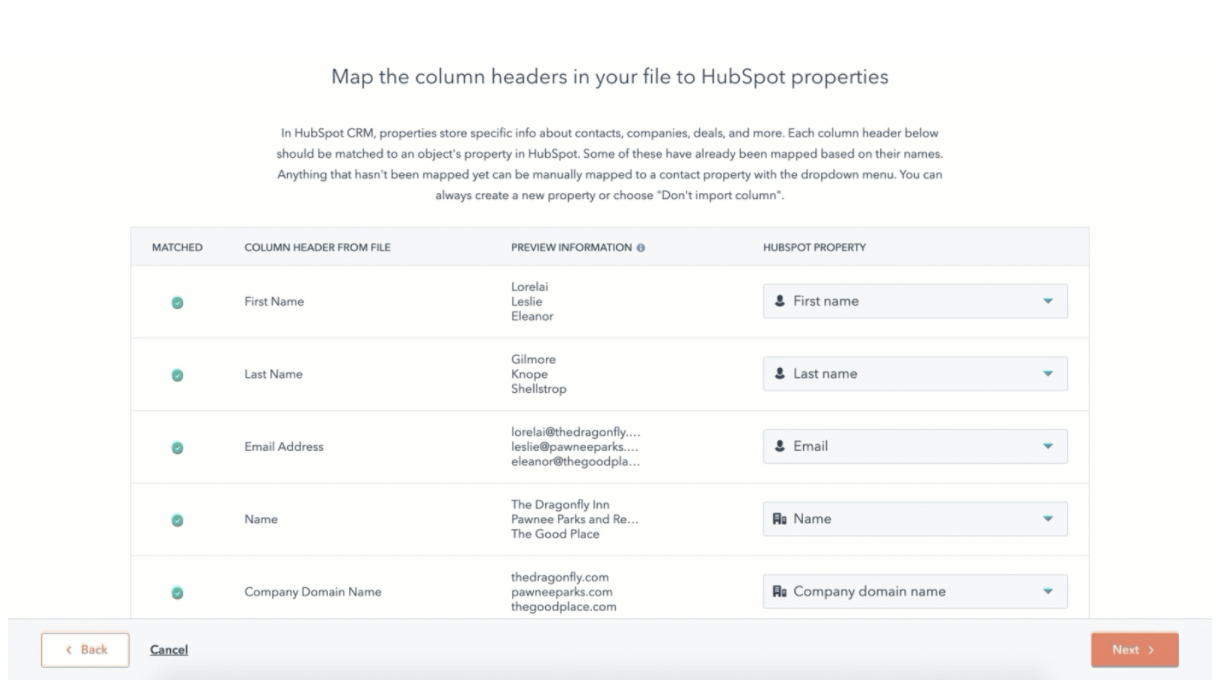 Mapping columns to the right property