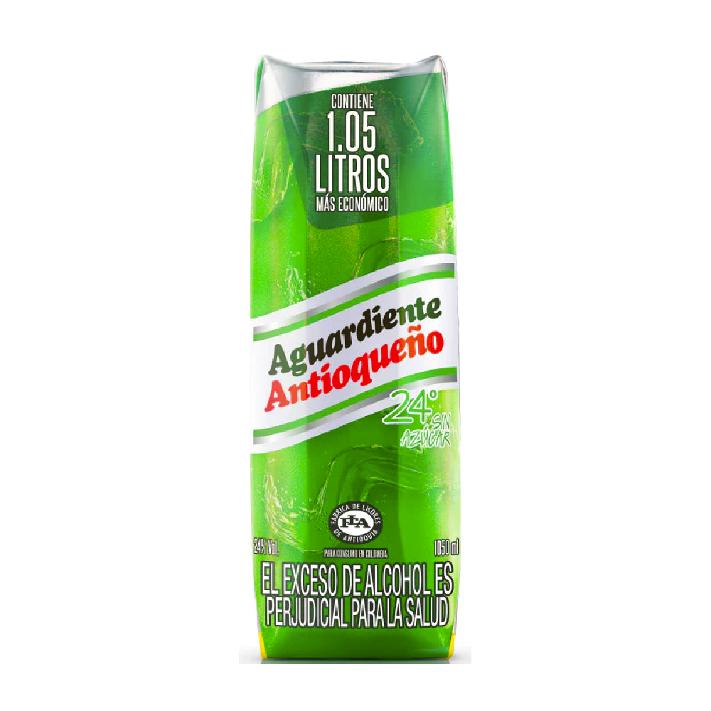 1000575 - Aguardiente Antioqueño Verde Sin Azúcar 1050 ml x 1 und