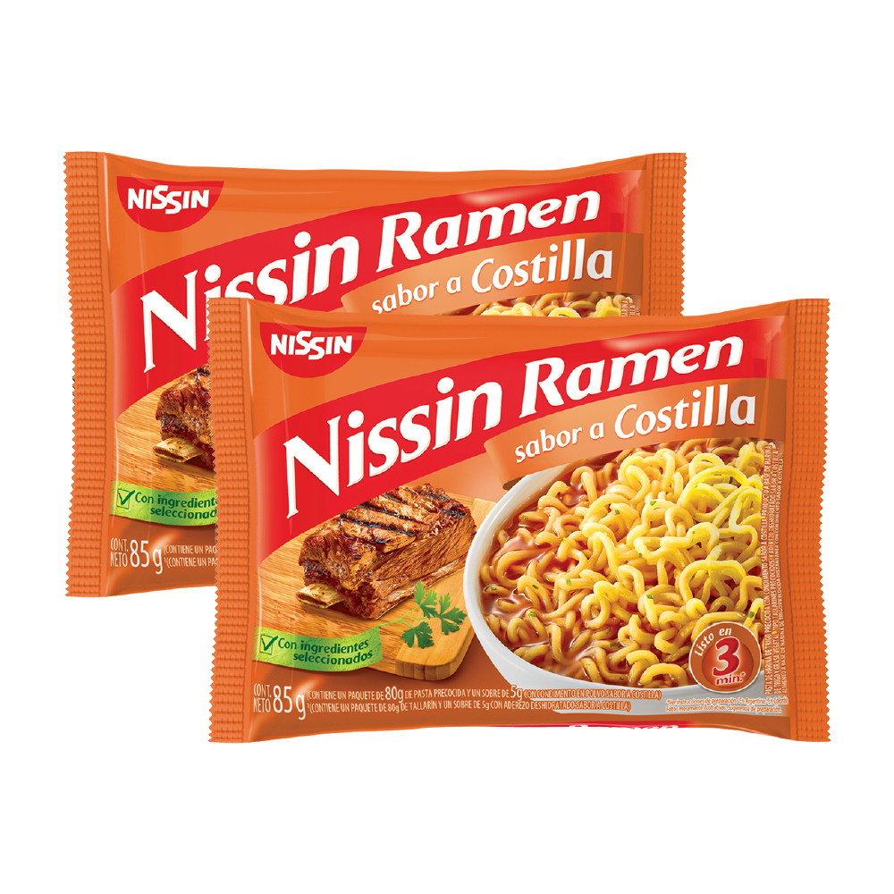 1000538 - Sopa Instantánea Nissin Foods Ramen Costilla 85 gr x 2 und