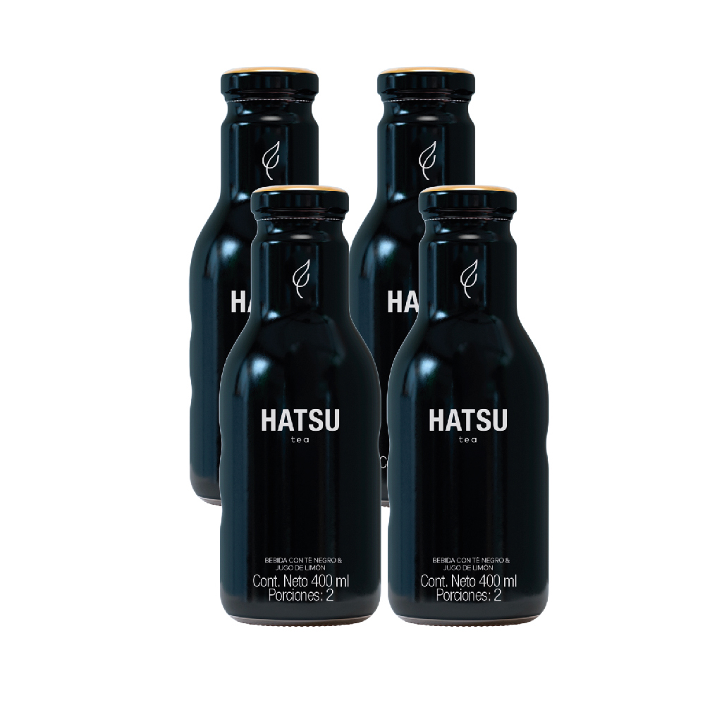 1000058 - Té Hatsu Negro vidrio 400 ml x 4 und