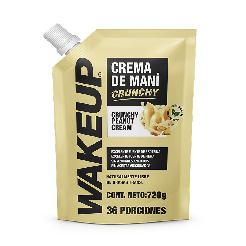1000728 - Crema de maní Wakeup Crunchy Doypack 720 gr x 1 und