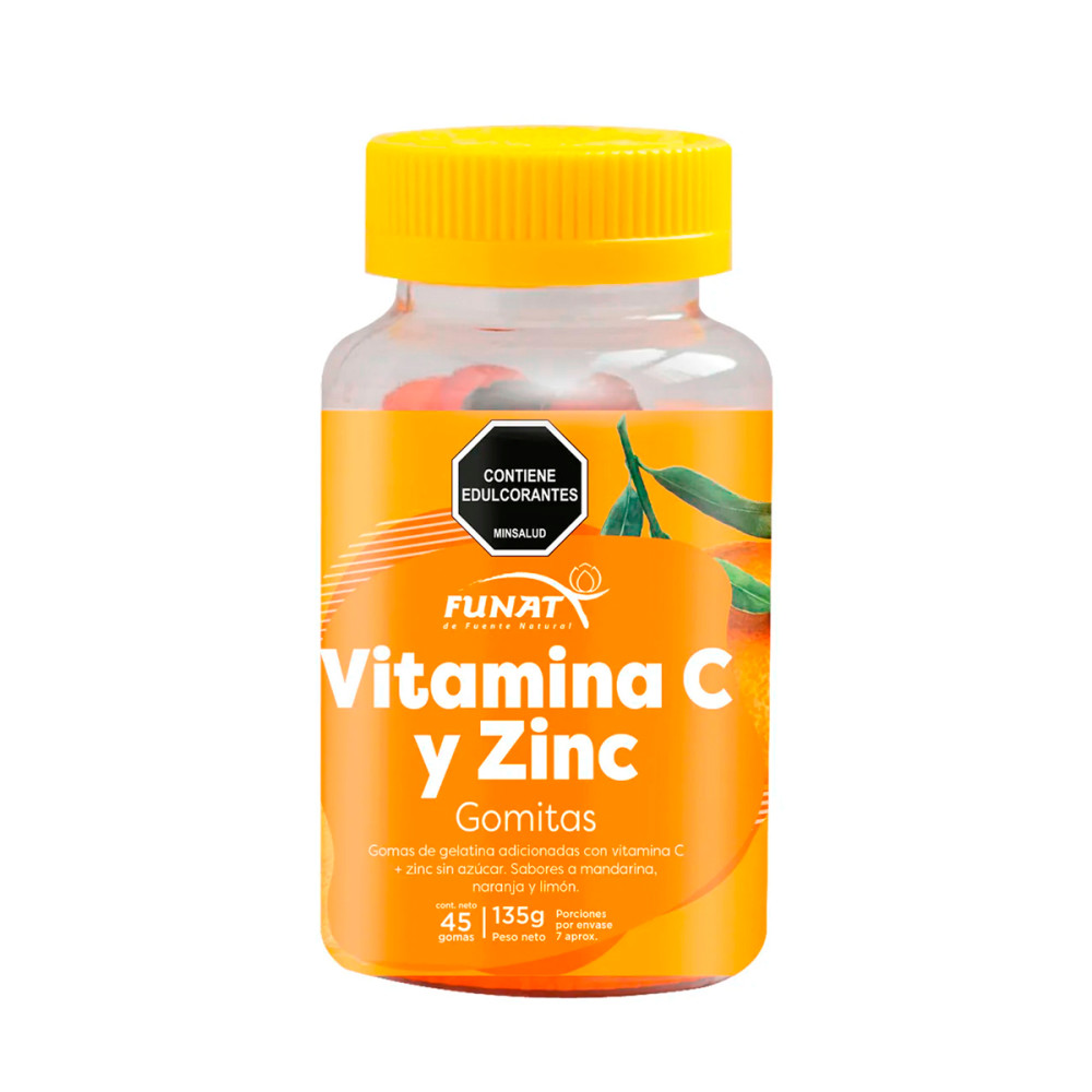 1000519 - Gomitas Vitamina C + Zinc Funat frasco 45 gomas x 1 und