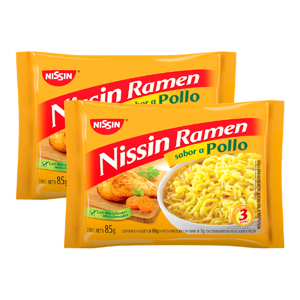 1000536 - Sopa Instantánea Nissin Foods Ramen Pollo 85 gr x 2 und
