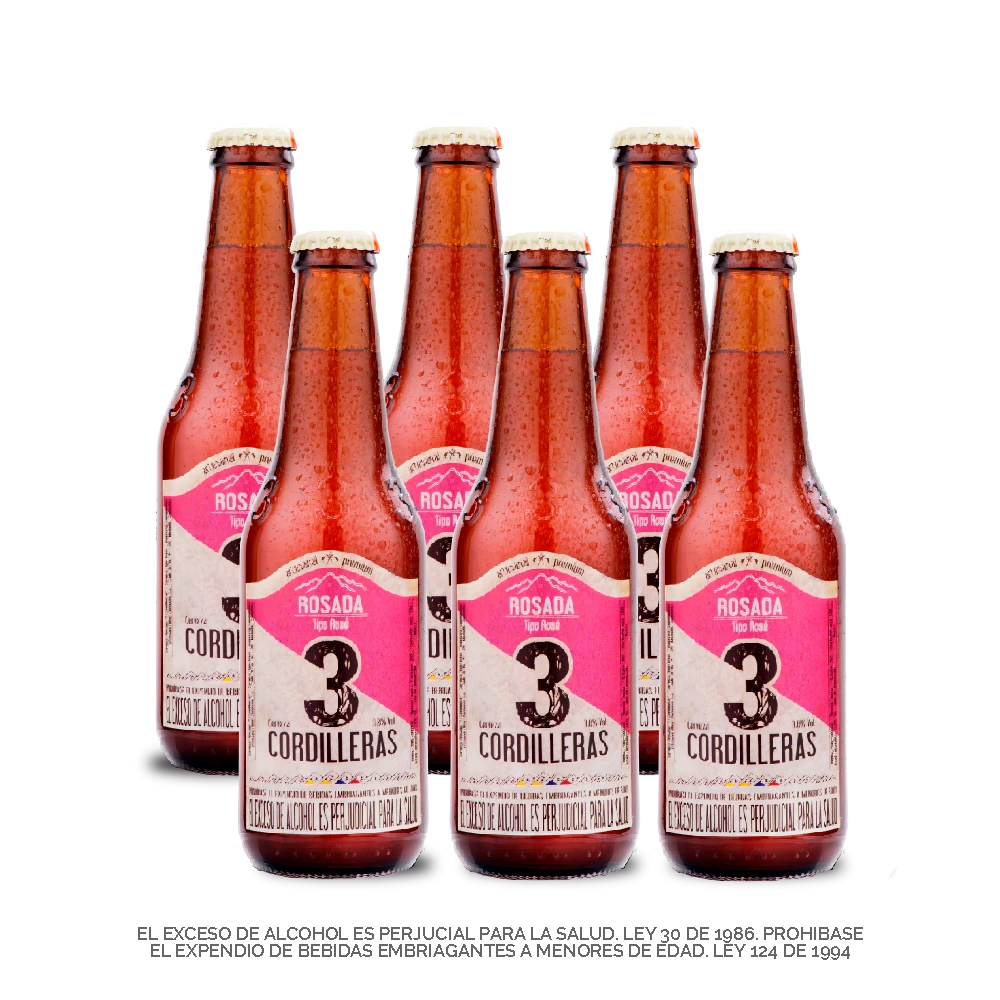 1000834 - Cerveza 3 Cordilleras Rose vidrio 300 ml x 4 und