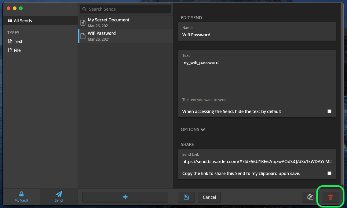 Delete from a Desktop App