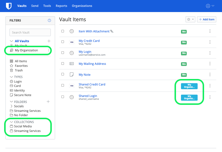 Access shared items