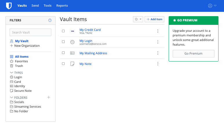 The Bitwarden Web Vault