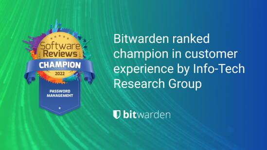 Bitwarden takes lead in customer experience industry ranking