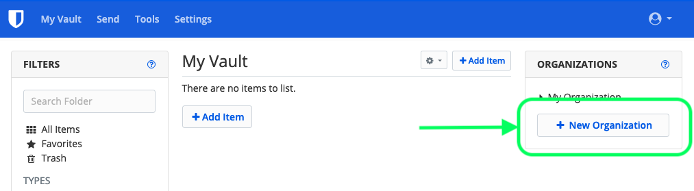 Create New Organization