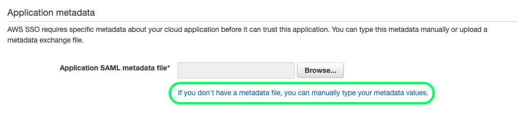 Enter metadata values
