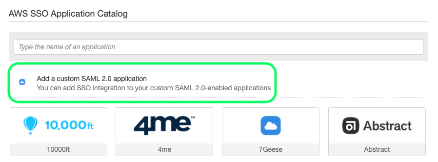 Add a custom SAML app 