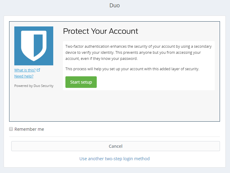 Duo Setup Screen