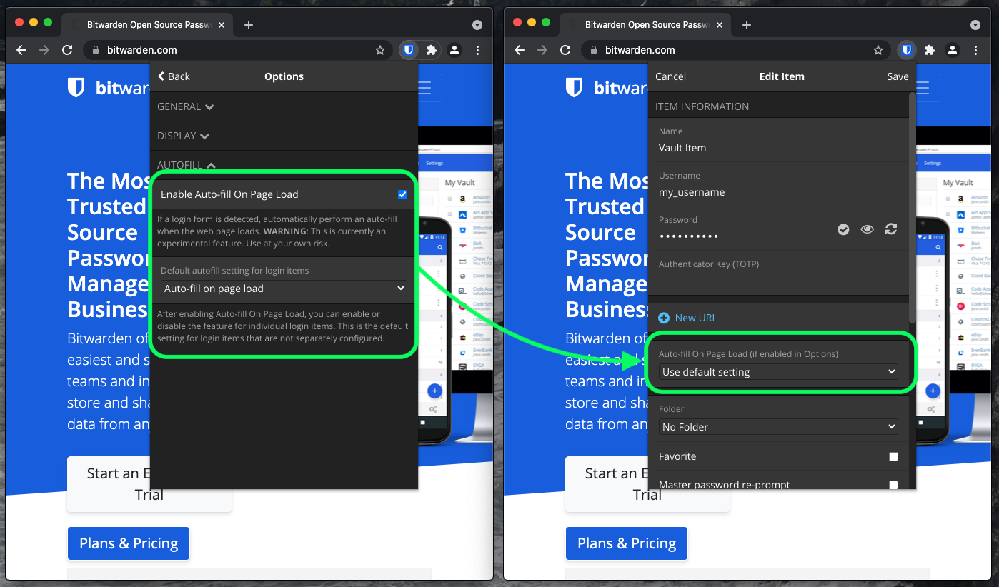 On Page Load Options