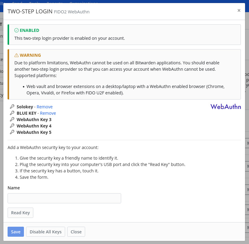 How to use security keys with Bitwarden | Bitwarden Blog