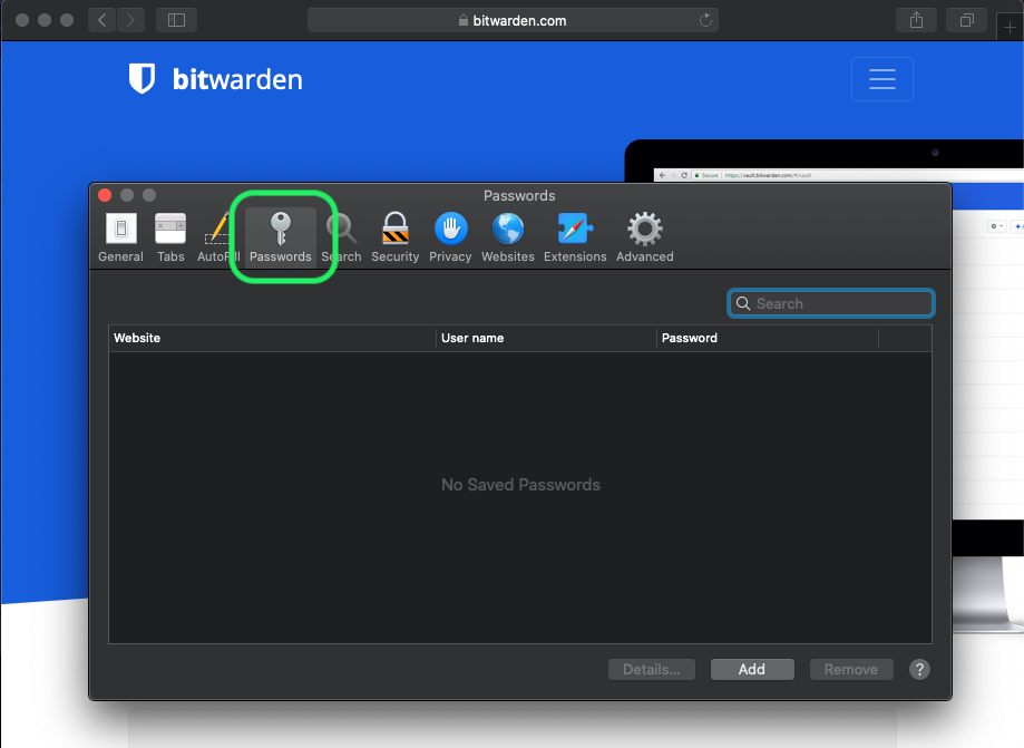 Safari Saved Passwords