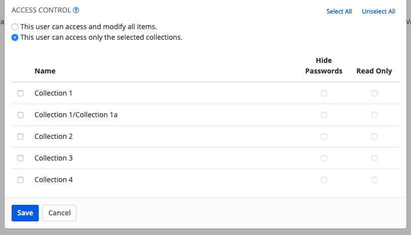 Configure Access Control options