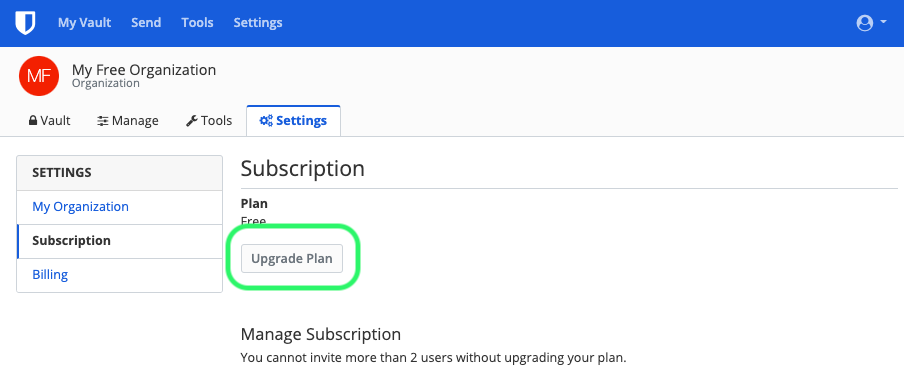 Upgrade an Organization