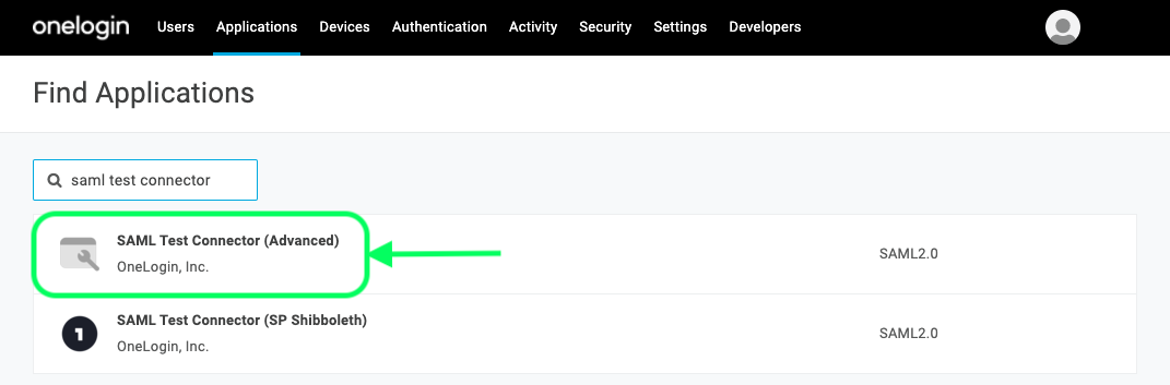 SAML Test Connector App