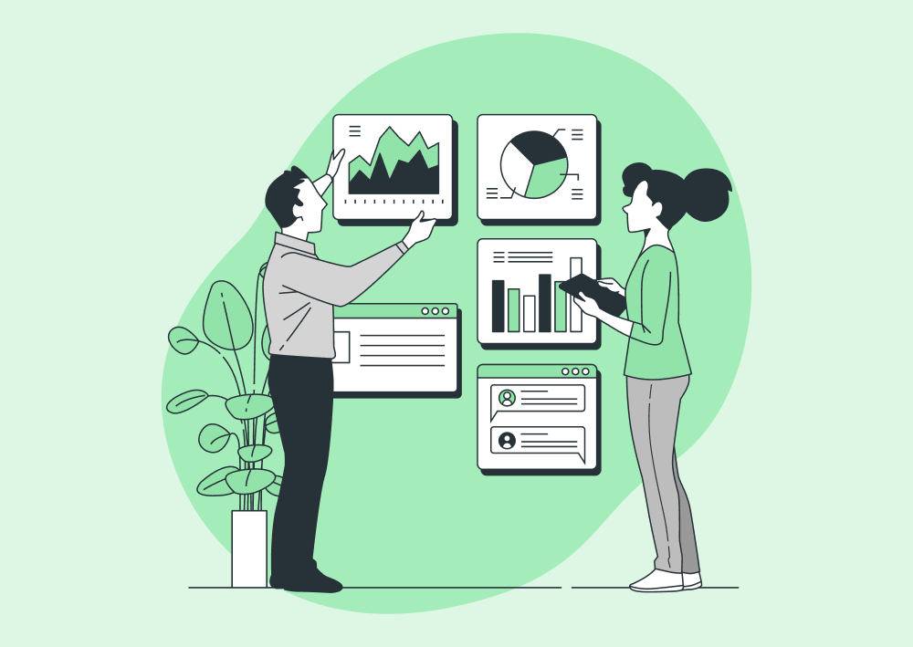 High Quality Data: image with marketers analysing data